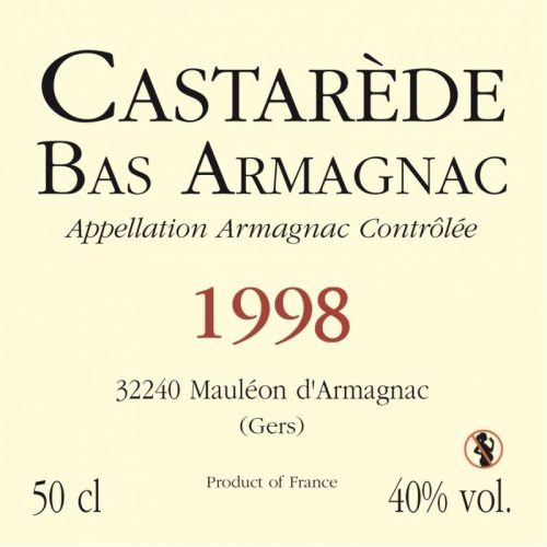 de Coninck Wine Merchant Bas-Armagnac Castarède Millésime 1998