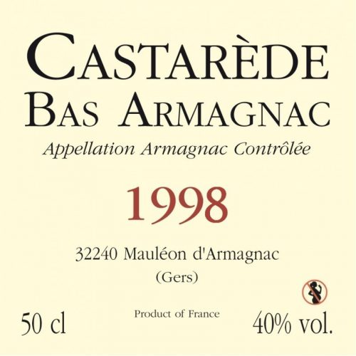 de Coninck Wine Merchant Bas-Armagnac Castarède Millésime 1996