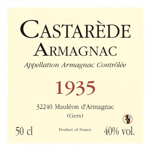 de Coninck Wine Merchant Bas-Armagnac Castarède Millésime 1939