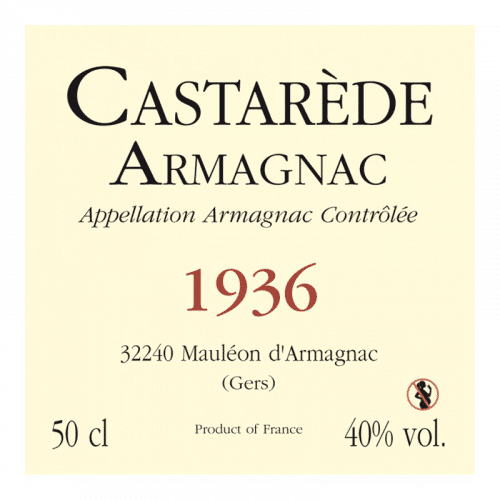 de Coninck Wine Merchant Bas-Armagnac Castarède Millésime 1939