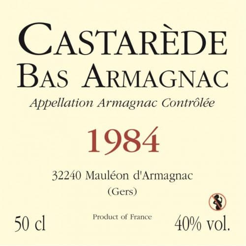de Coninck Wine Merchant Bas-Armagnac Castarède Millésime 1984