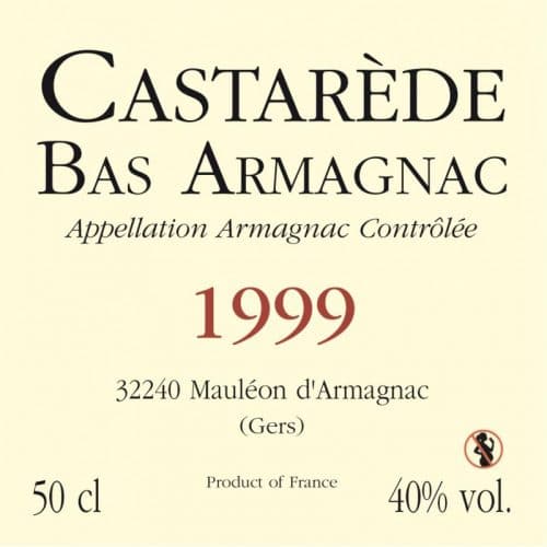 de Coninck Wine Merchant Bas-Armagnac Castarède Millésime 1999