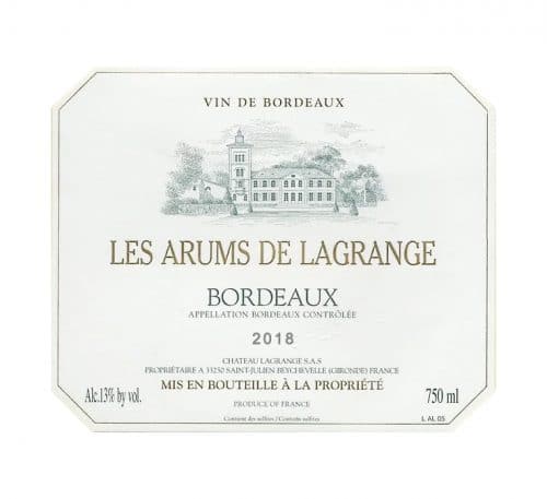 etiquette arums de lagrange deconinckwine