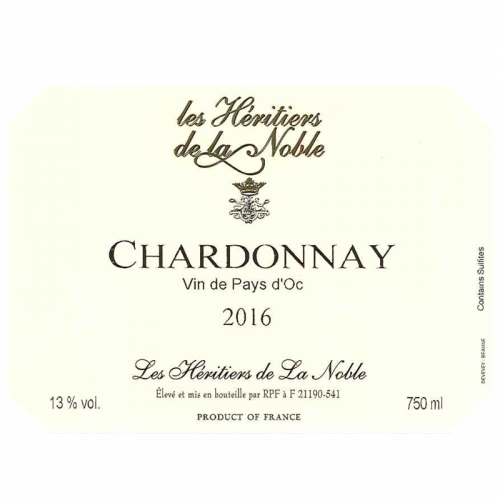 de Coninck Wine Merchant Les Héritiers de la Noble - Vin de Pays d'Oc - Chardonnay 2018
