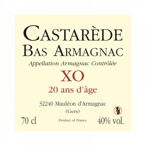 Bas-Armagnac Castarède XO Hors d'Age 20 ans d'âge Magnum 1,5L