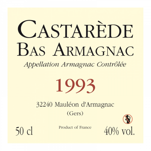 de Coninck Wine Merchant Bas-Armagnac Castarède Millésime 1993