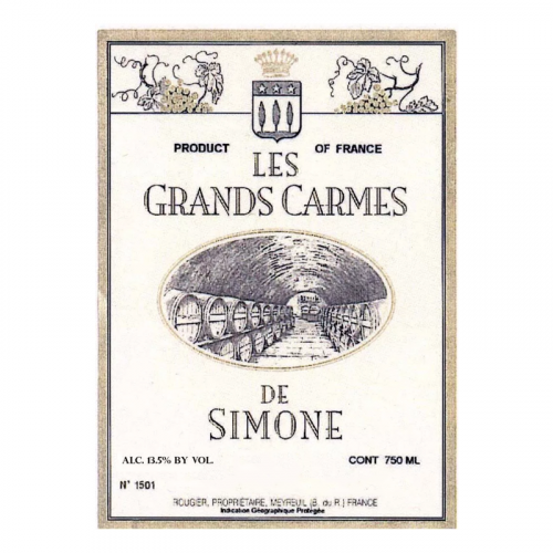 de Coninck Wine Merchant Les Grands Carmes de Simone - Vin de pays des Bouches du Rhône - Blanc 2018