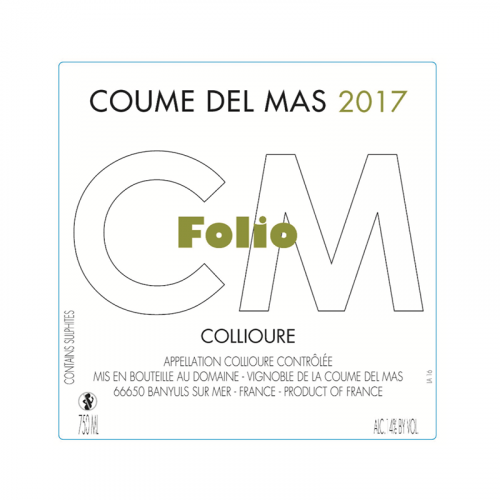 de Coninck Wine Merchant Coume Del Mas - Folio - Collioure blanc 2019/2020