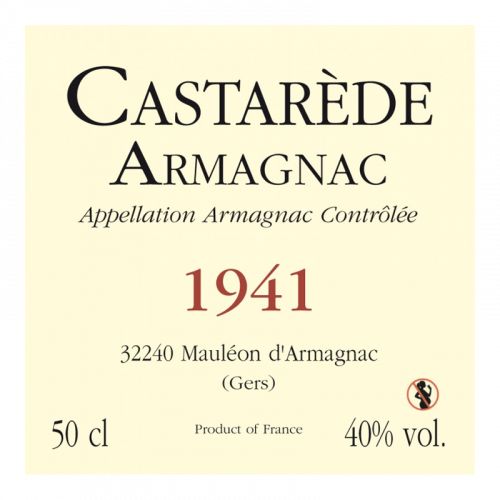 de Coninck Wine Merchant Bas-Armagnac Castarède Millésime 1941