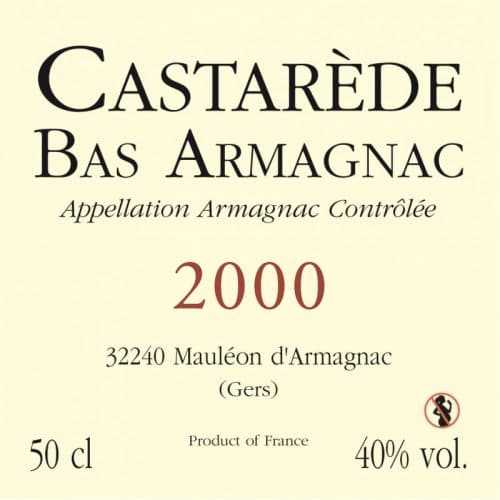 de Coninck Wine Merchant Bas-Armagnac Castarède Millésime 2000