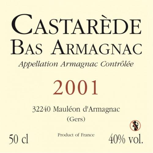 de Coninck Wine Merchant Bas-Armagnac Castarède Millésime 2001