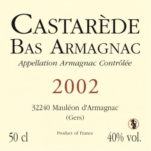 de Coninck Wine Merchant Bas-Armagnac Castarède Millésime 2002