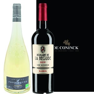 de Coninck Wine Merchant Coffret : Château de Fontcreuse Blanc – Cassis 2021 BIO + Domaine de la Bégude - Bandol Rouge 2019 BIO